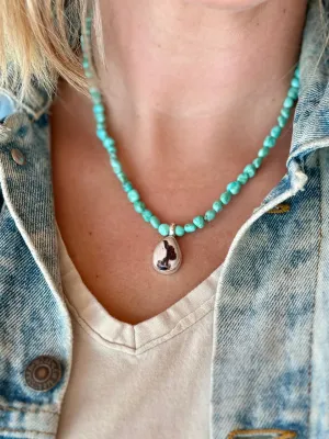 18.5" Campitos Turquoise   Fire Opal Necklace