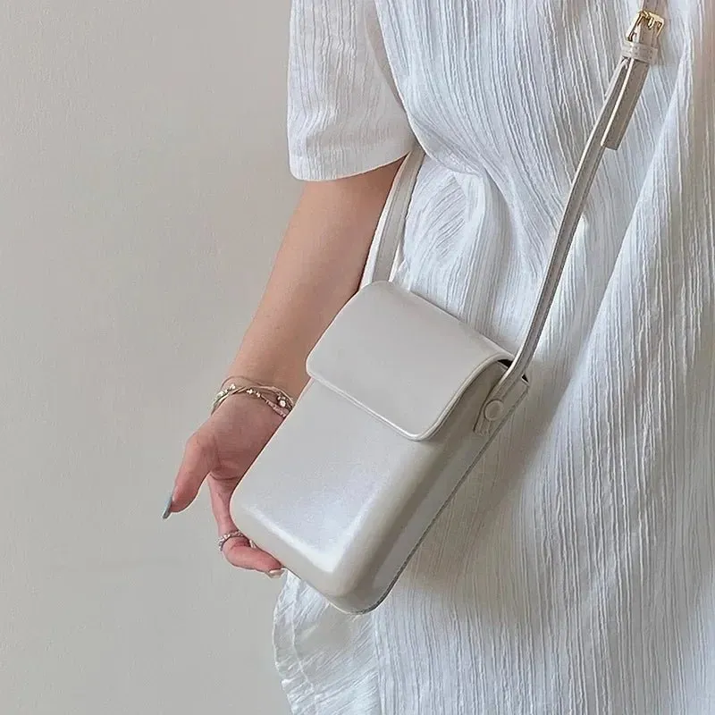 2024 Mini Flap Crossbody Bag: PU Leather, Simple Design