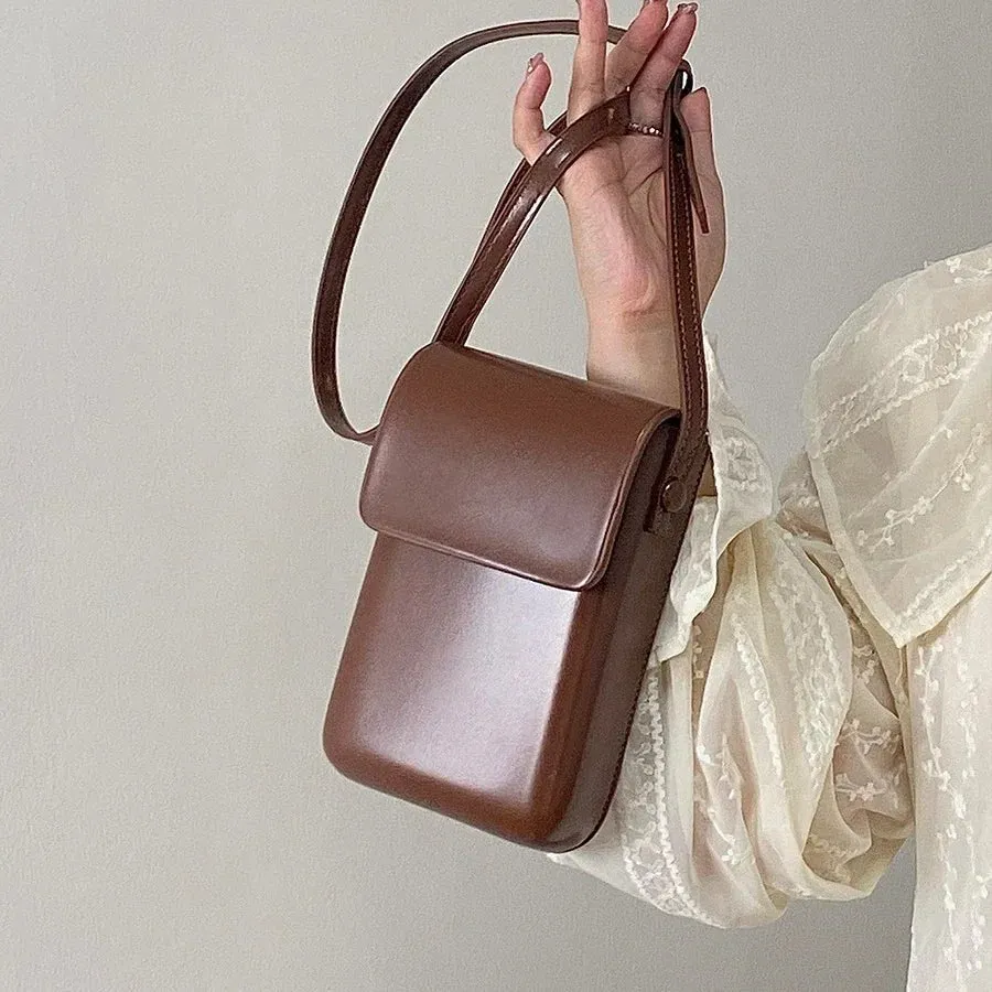 2024 Mini Flap Crossbody Bag: PU Leather, Simple Design