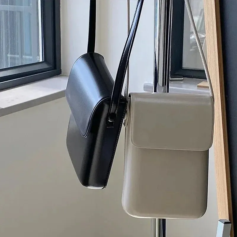2024 Mini Flap Crossbody Bag: PU Leather, Simple Design