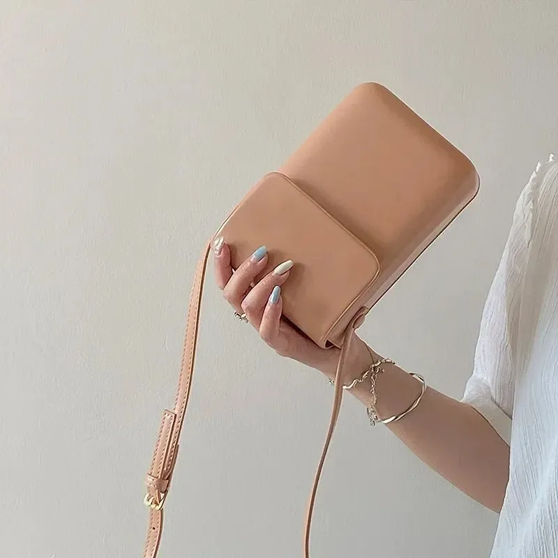 2024 Mini Flap Crossbody Bag: PU Leather, Simple Design