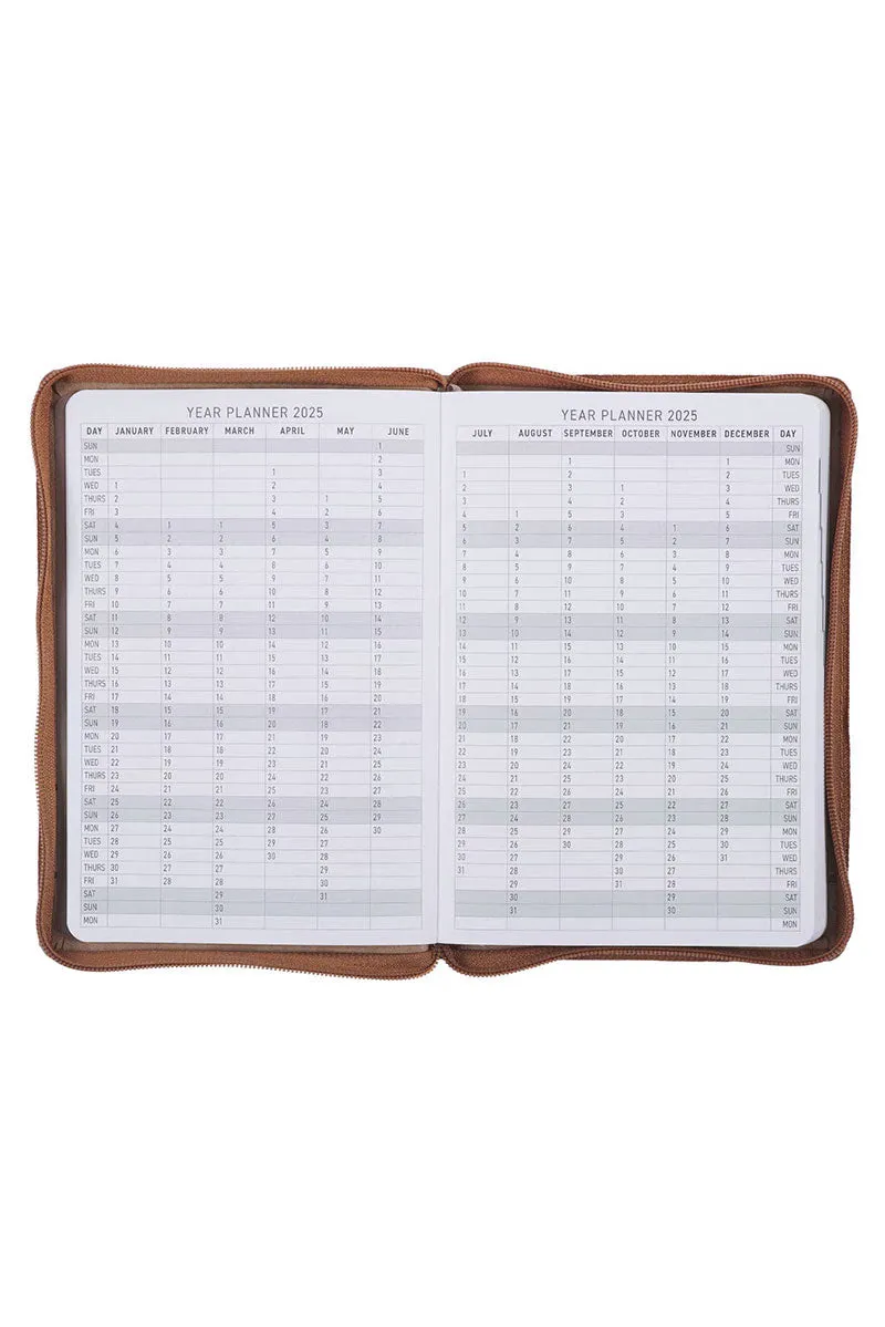 2025 All Things Are Possible Tuscan Tan LuxLeather Zippered Executive Planner