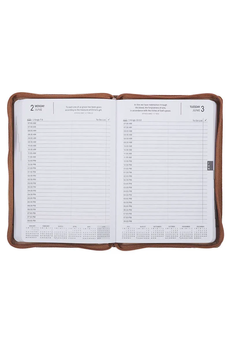 2025 All Things Are Possible Tuscan Tan LuxLeather Zippered Executive Planner