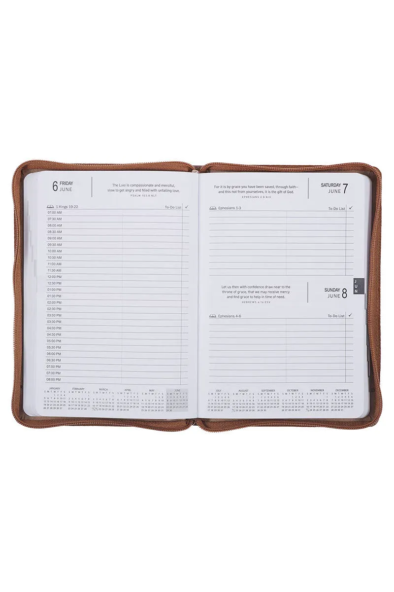 2025 All Things Are Possible Tuscan Tan LuxLeather Zippered Executive Planner
