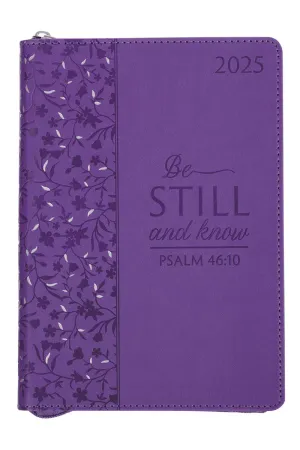 2025 Be Still and Know Purple LuxLeather Zippered Executive Planner