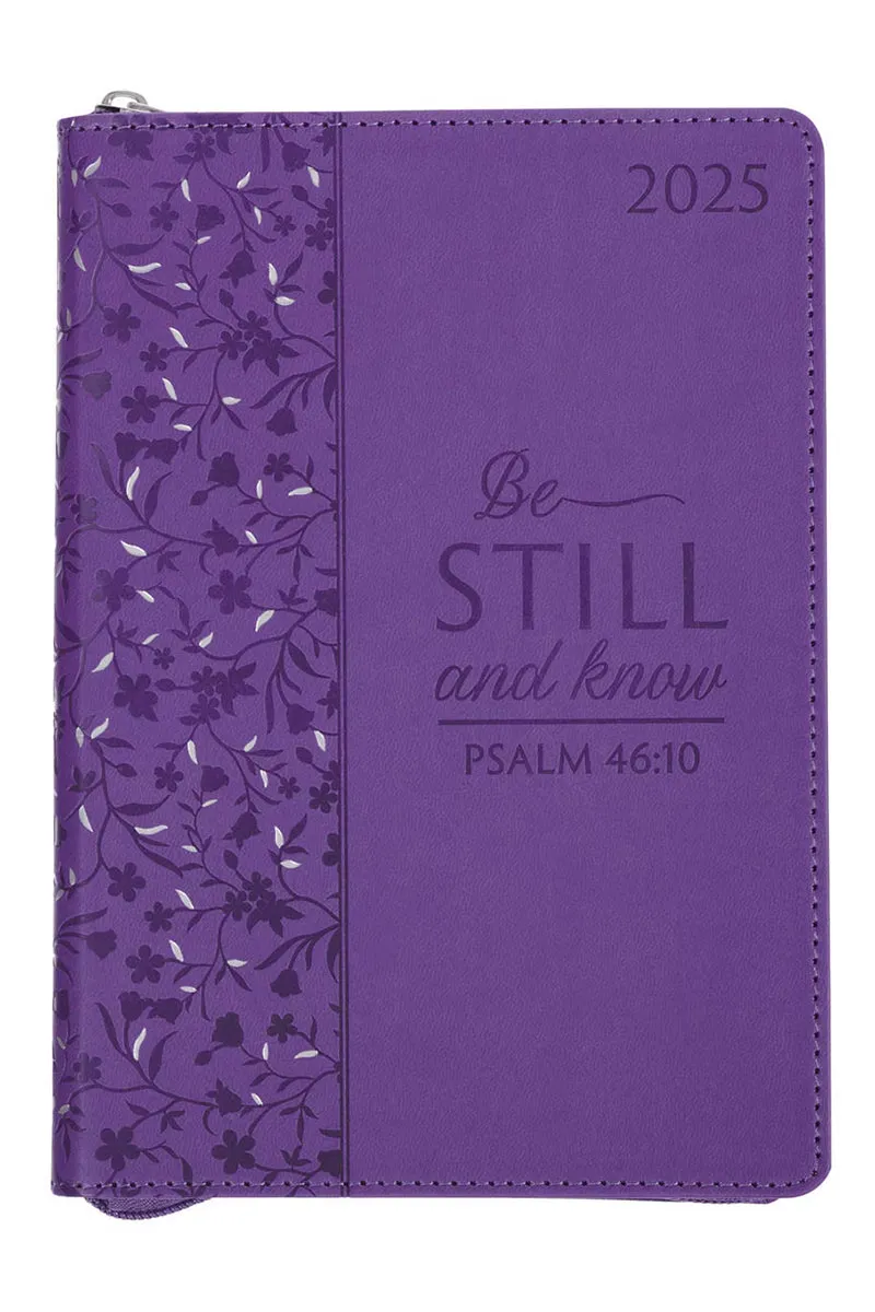 2025 Be Still and Know Purple LuxLeather Zippered Executive Planner
