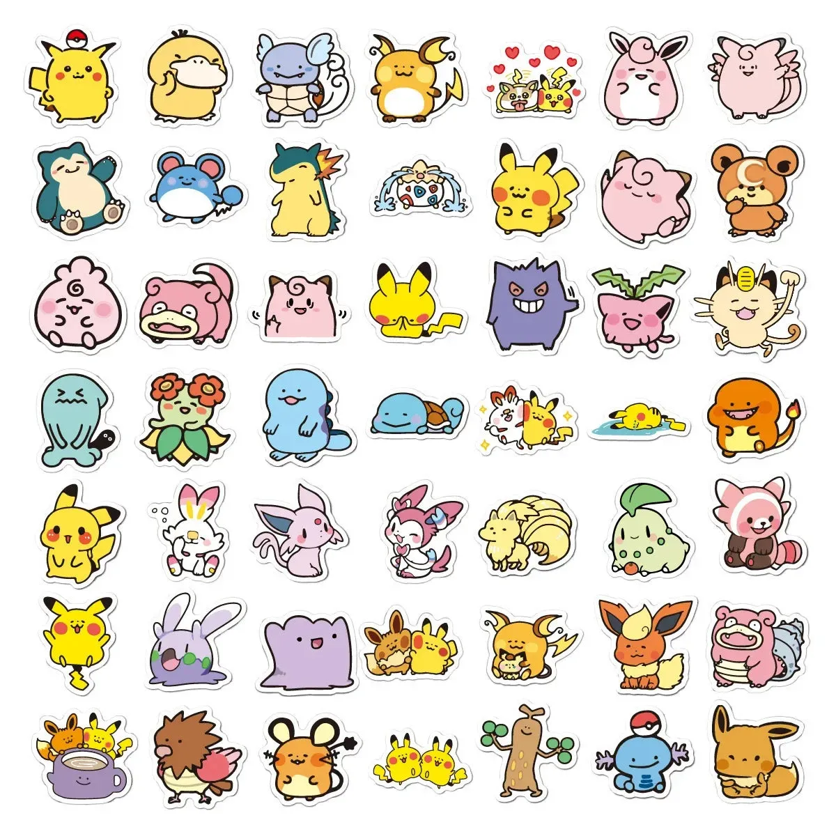 50/100PCS Cartoon Cute Anime Pokemon Graffiti Stickers for Laptop Motorcycle Stationery Waterproof Kids Toys Sticker Decoration