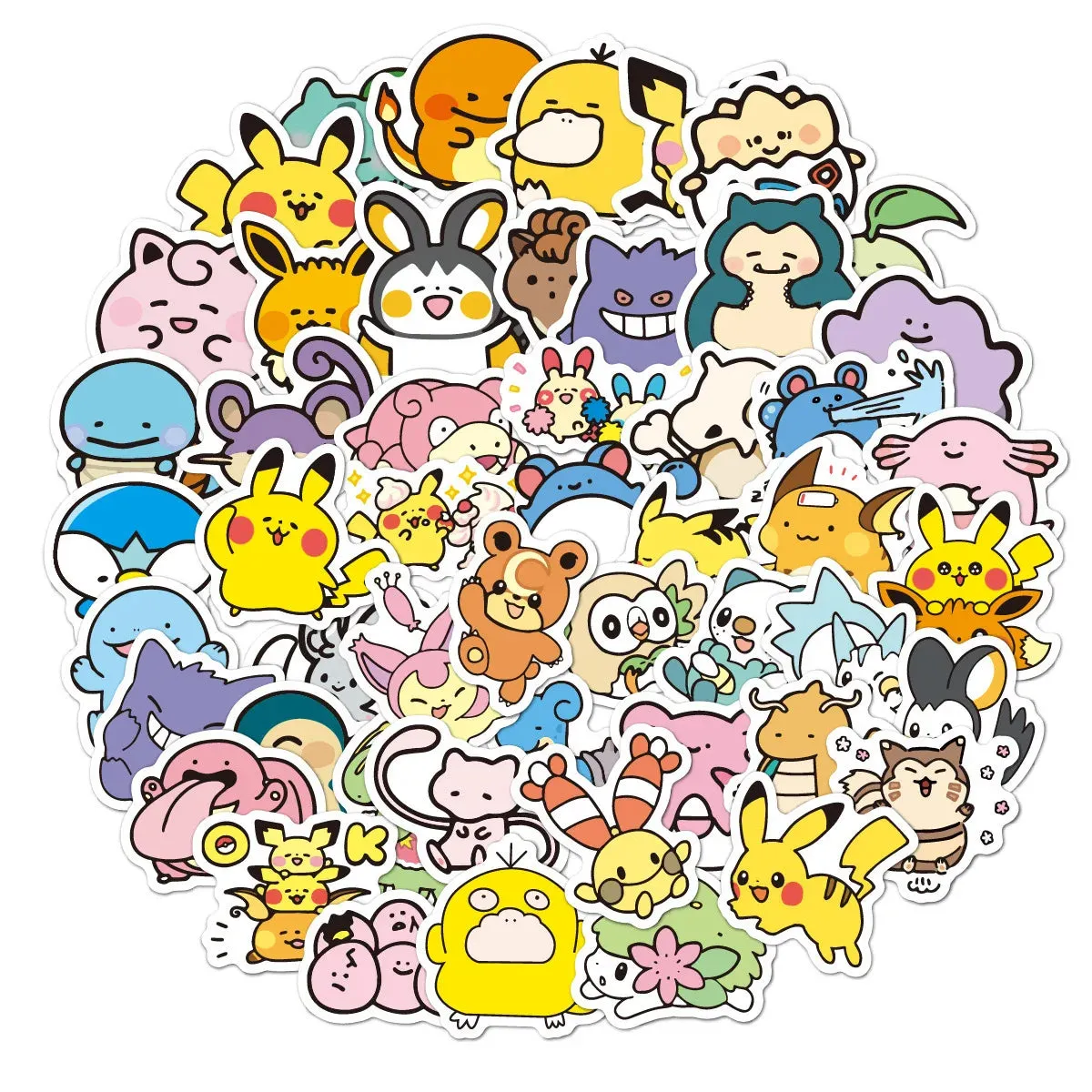 50/100PCS Cartoon Cute Anime Pokemon Graffiti Stickers for Laptop Motorcycle Stationery Waterproof Kids Toys Sticker Decoration