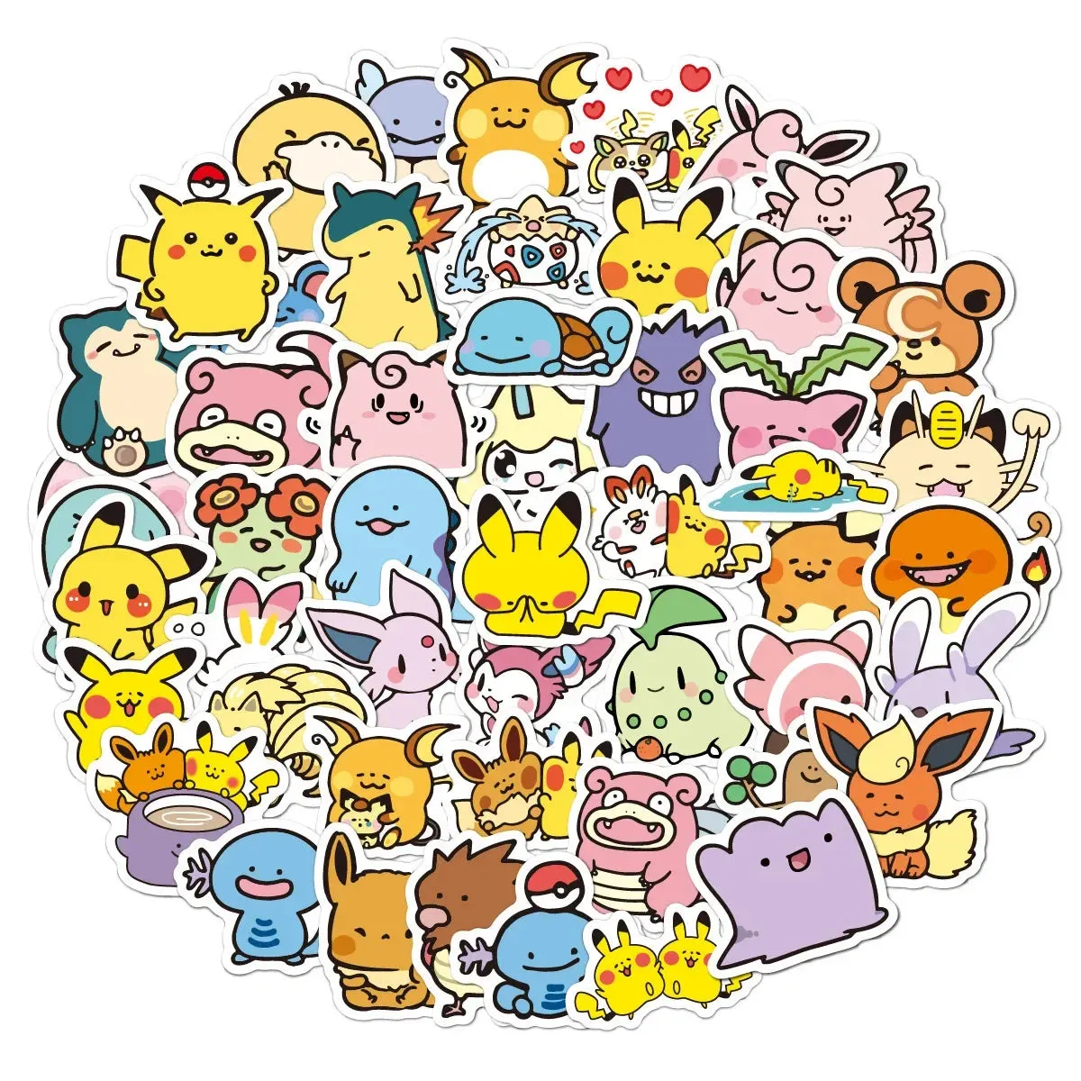 50/100PCS Cartoon Cute Anime Pokemon Graffiti Stickers for Laptop Motorcycle Stationery Waterproof Kids Toys Sticker Decoration