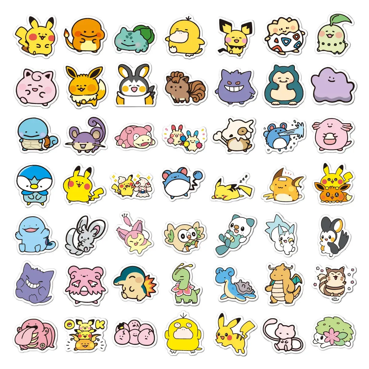 50/100PCS Cartoon Cute Anime Pokemon Graffiti Stickers for Laptop Motorcycle Stationery Waterproof Kids Toys Sticker Decoration