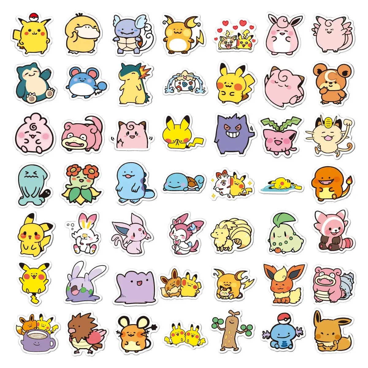 50/100PCS Cartoon Cute Anime Pokemon Graffiti Stickers for Laptop Motorcycle Stationery Waterproof Kids Toys Sticker Decoration