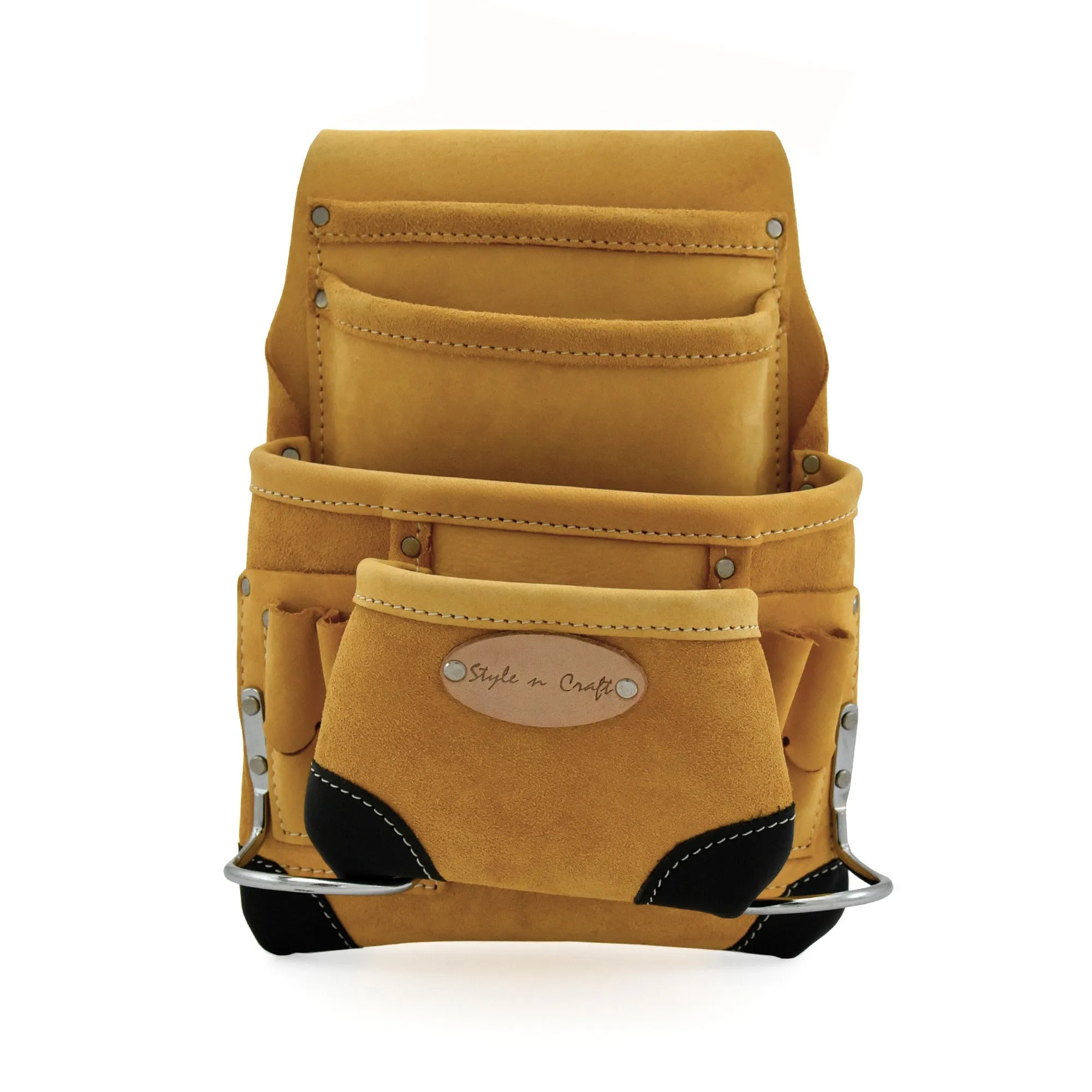 93923 - 10 Pocket Carpenter's Nail & Tool Pouch in Full Grain Leather | Style n Craft