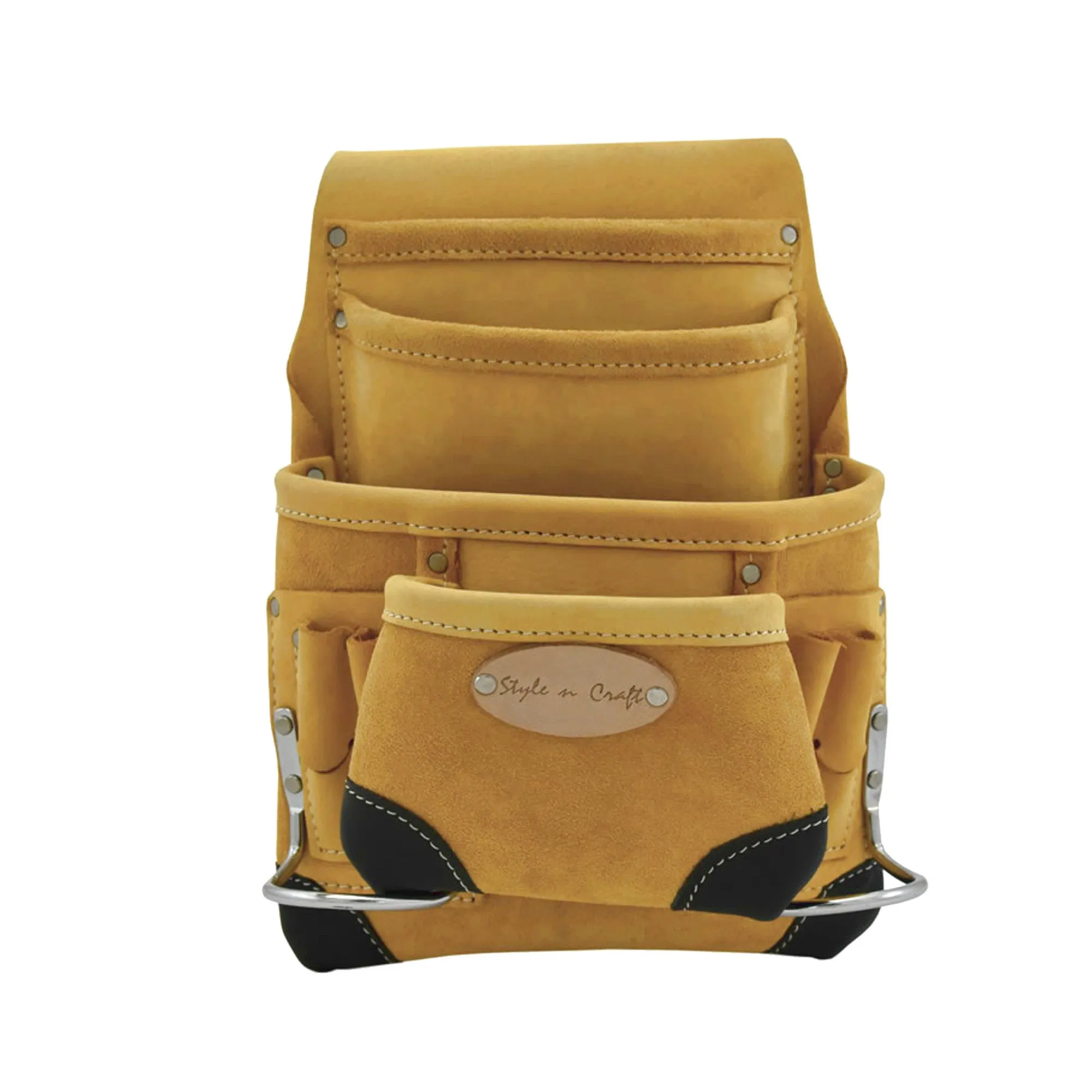 93923 - 10 Pocket Carpenter's Nail & Tool Pouch in Full Grain Leather | Style n Craft