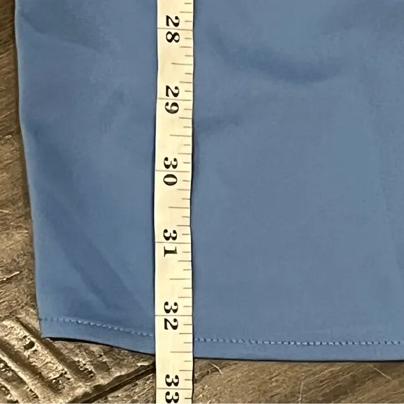 Always The Finest Slate Blue Satin Faux-Wrap Mini Dress - Size Medium