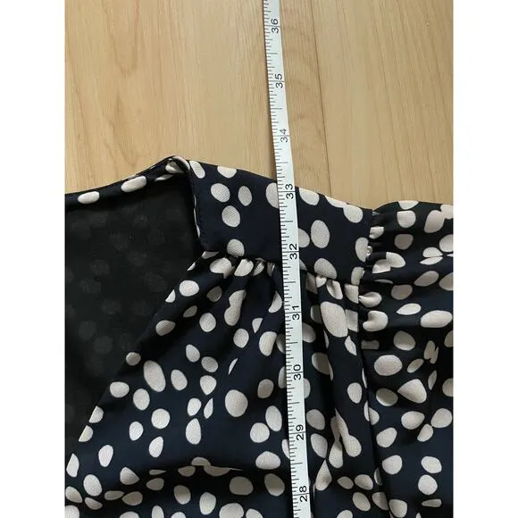 Amanda Uprichard Velma Mini Dress Black &amp; White Polka Dots Size M Faux Wrap
