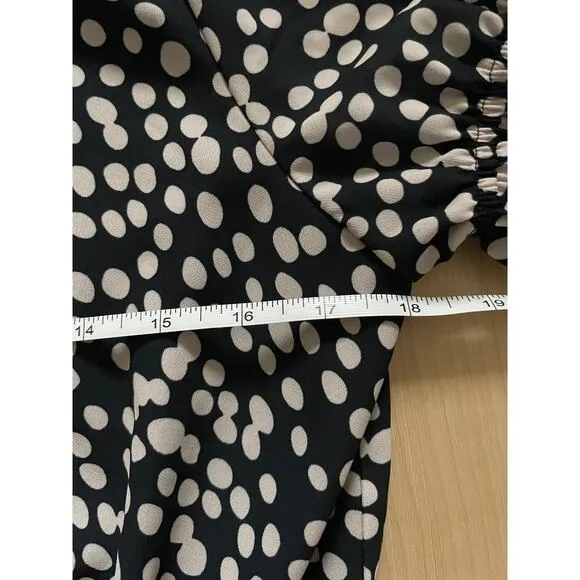 Amanda Uprichard Velma Mini Dress Black &amp; White Polka Dots Size M Faux Wrap