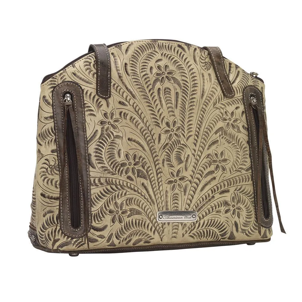 American West Handbag Annie's Secret Collection: Concealed Carry Leather Half Moon Tote