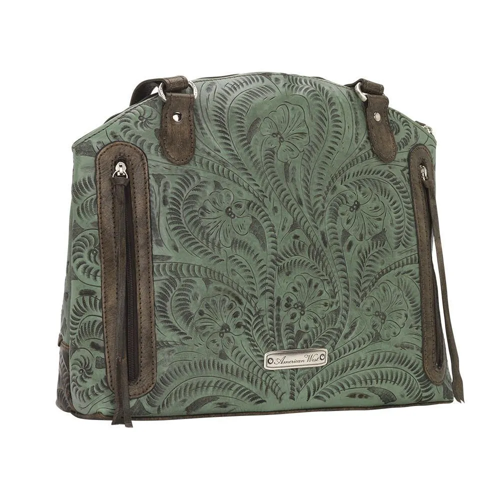 American West Handbag Annie's Secret Collection: Concealed Carry Leather Half Moon Tote