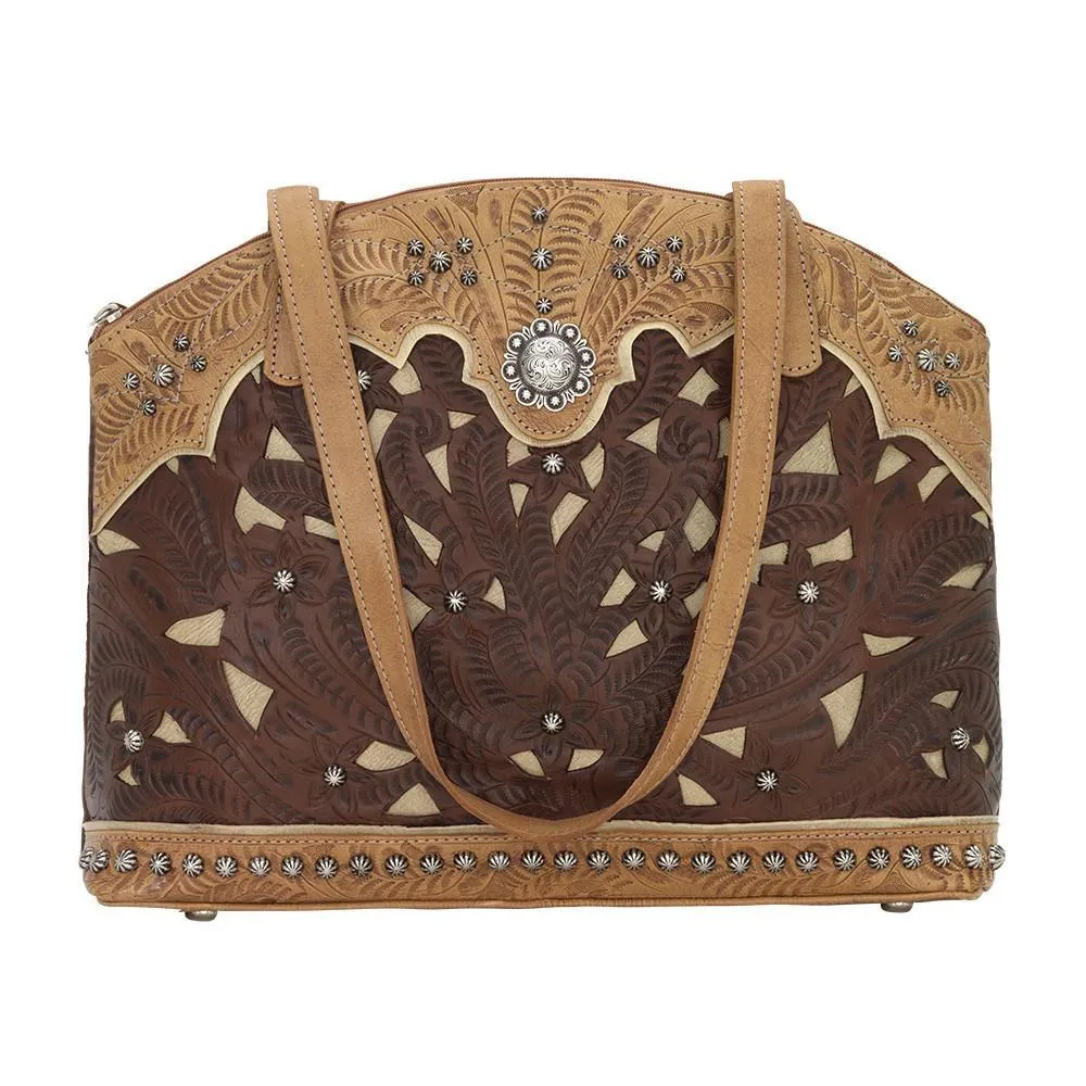 American West Handbag Annie's Secret Collection: Concealed Carry Leather Half Moon Tote