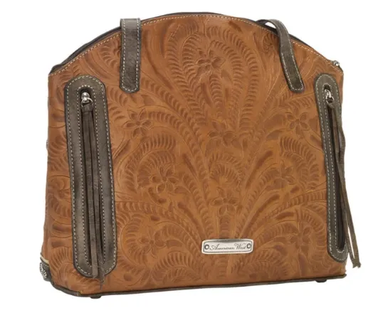 American West Handbag Annie's Secret Collection: Concealed Carry Leather Half Moon Tote