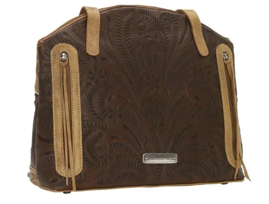 American West Handbag Annie's Secret Collection: Concealed Carry Leather Half Moon Tote