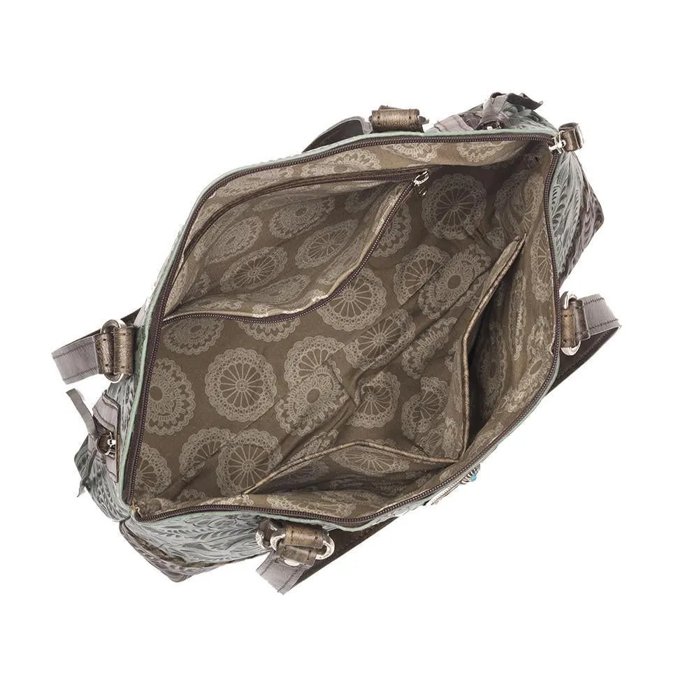 American West Handbag Annie's Secret Collection: Concealed Carry Leather Half Moon Tote