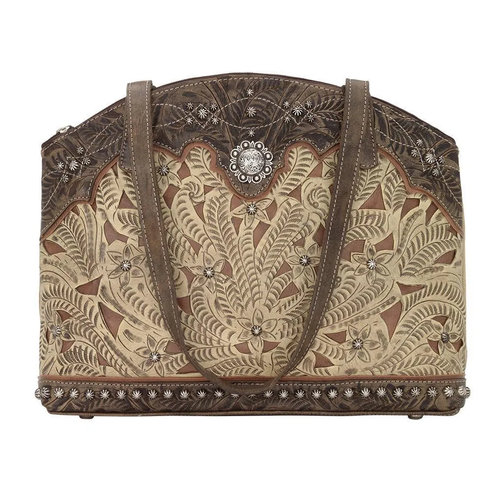 American West Handbag Annie's Secret Collection: Concealed Carry Leather Half Moon Tote