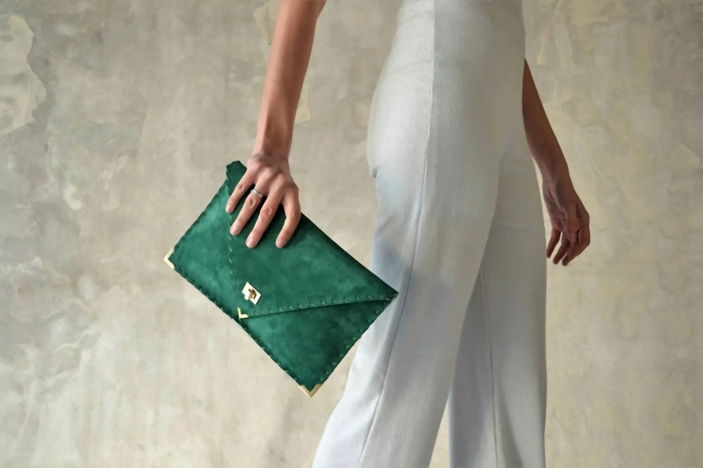 Ana Koutsi - Leather Envelope Clutch