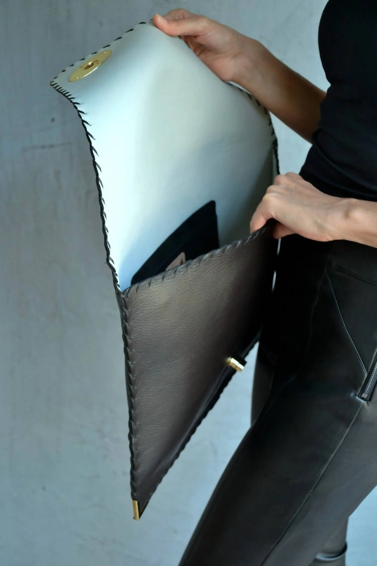 Ana Koutsi - Leather Envelope Clutch