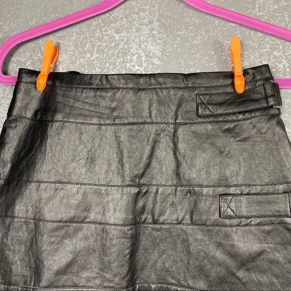 Angel Biba black faux leather buckle straps sexy