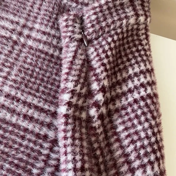 Anthropologie Maeve Mini Plaid Stretch Gregoria Textured Soft Fur Skirt Size XL