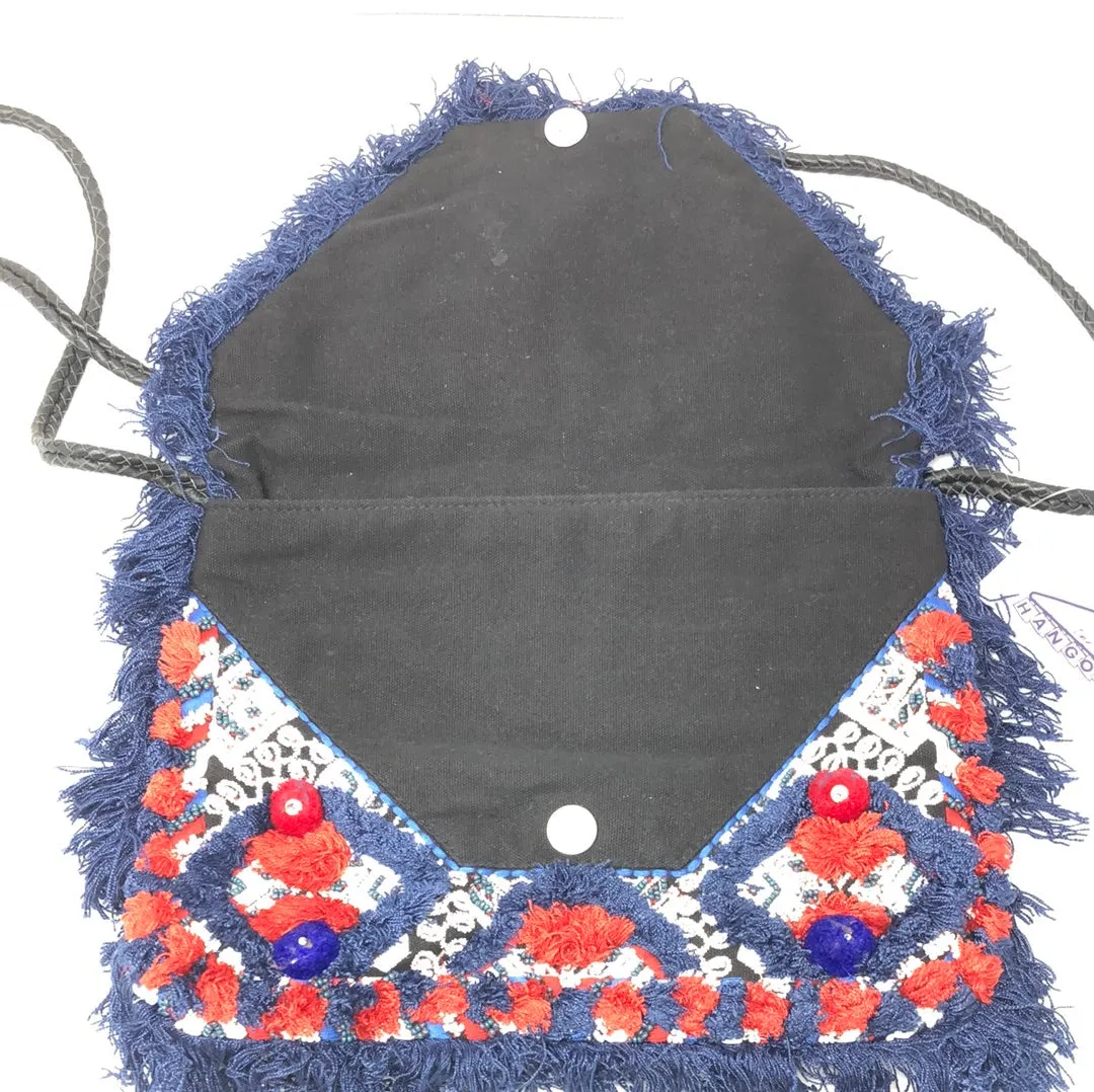 ANTIK BATIK Beaded and Applique Envelope Flap Clutch with Crossbody