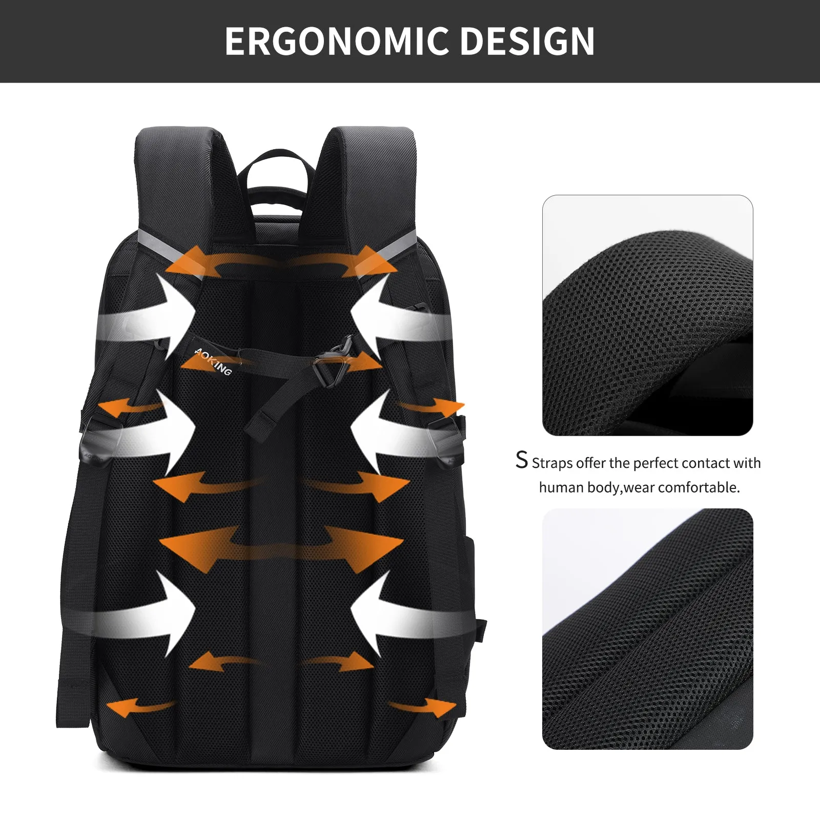 Aoking 15.6''Laptop Business Office Backpack SN3591
