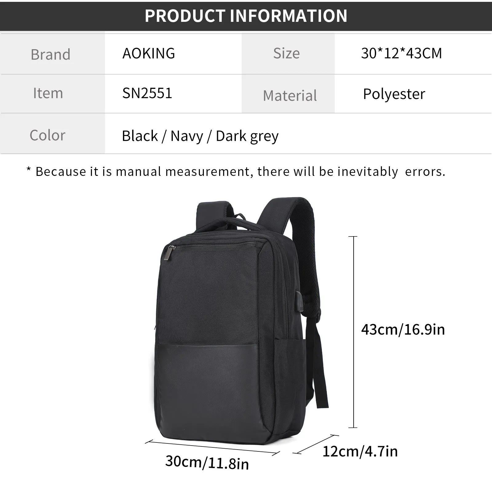 Aoking Fashion Backpack Laptop Business Backpack SN2551