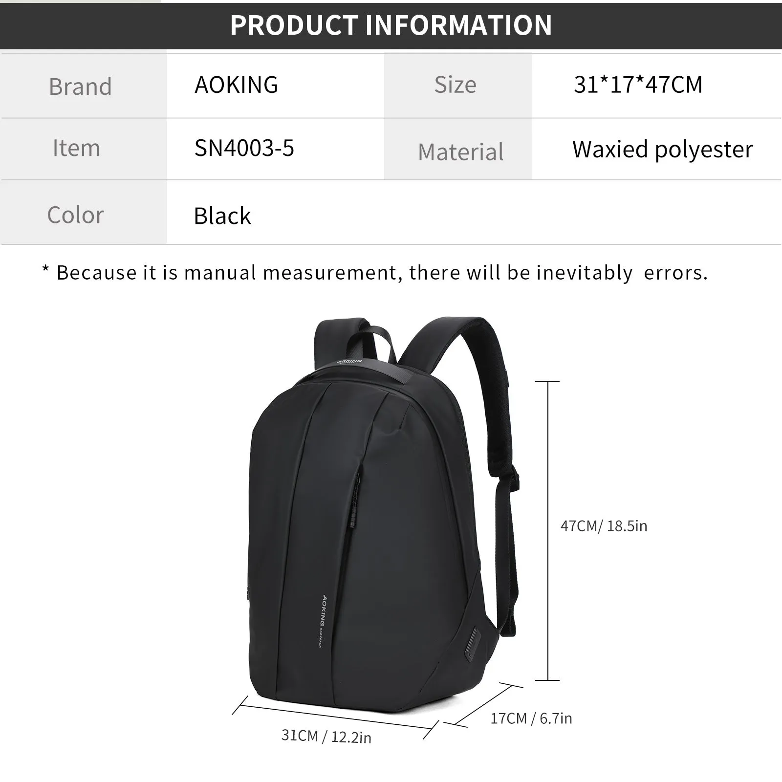 Aoking Fashion Backpack Laptop Business Backpack SN4003-5