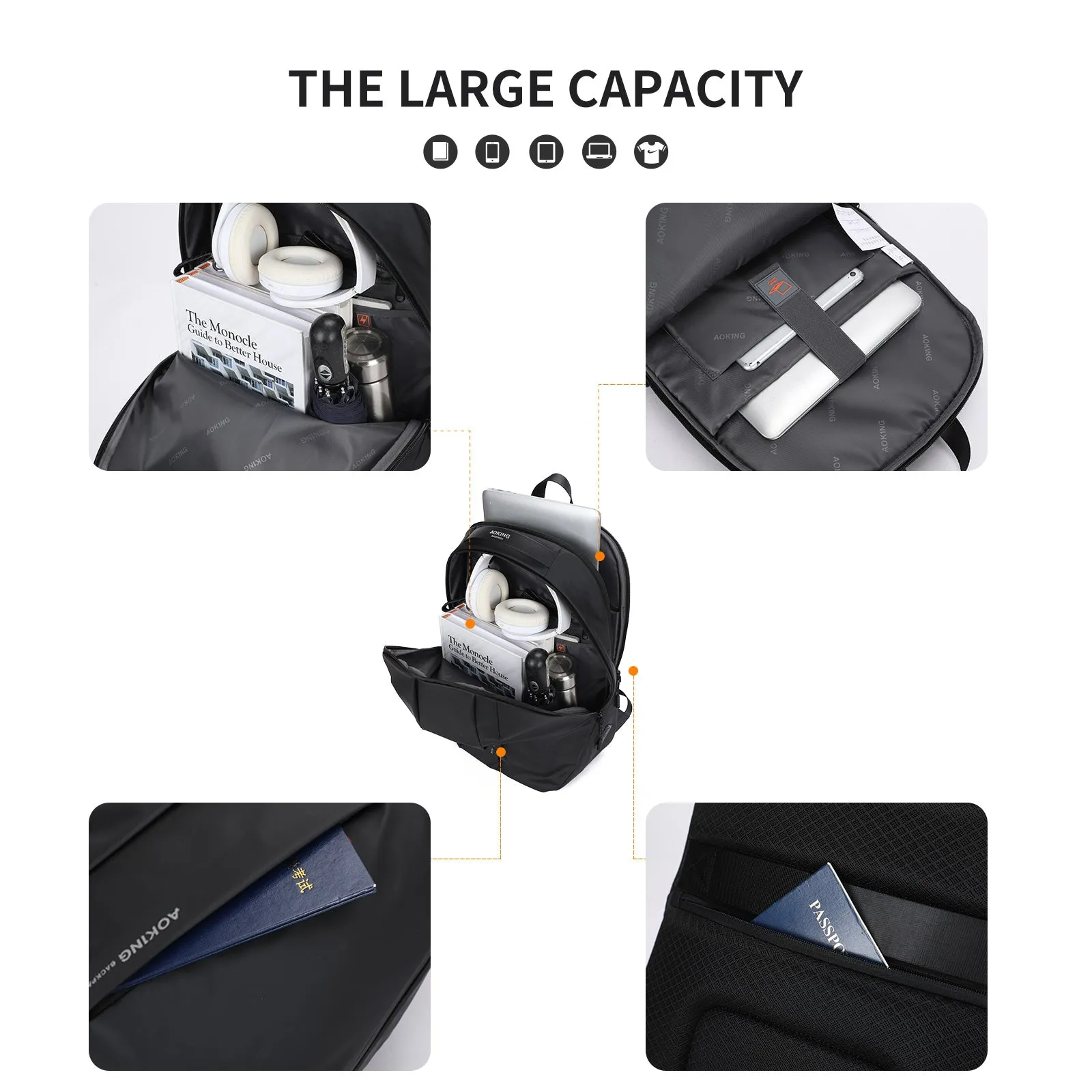 Aoking Fashion Backpack Laptop Business Backpack SN4003-5