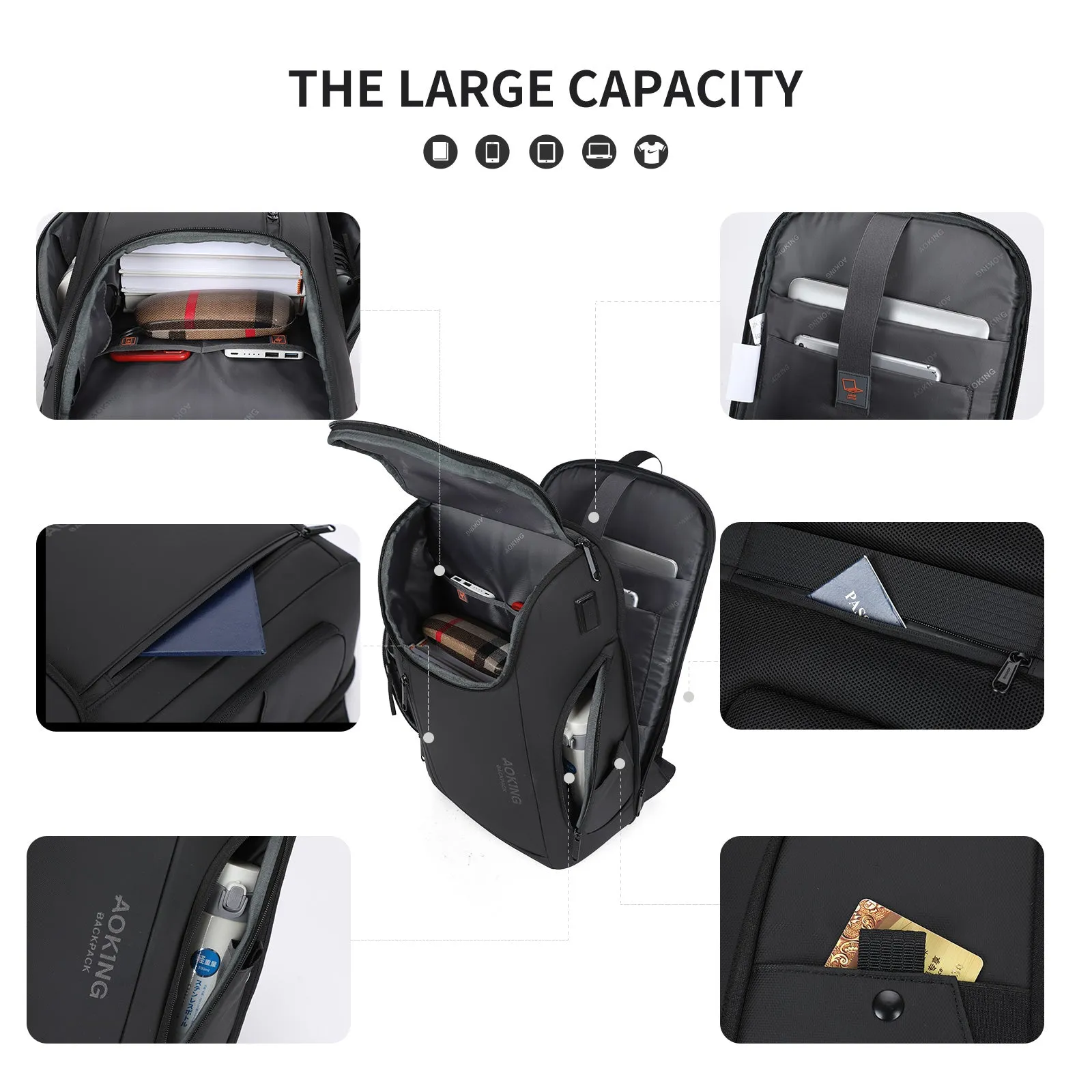Aoking Fashion Backpack Laptop Business Backpack SN4008