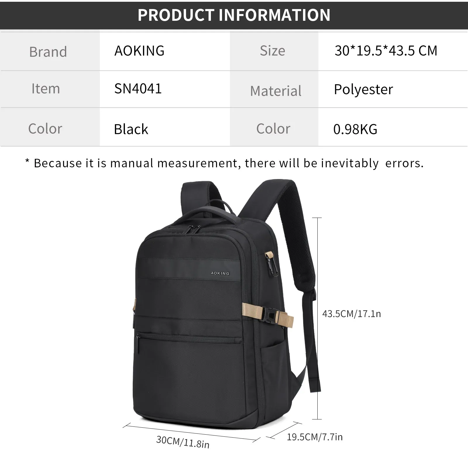 Aoking Fashion Backpack Laptop Business Backpack SN4041