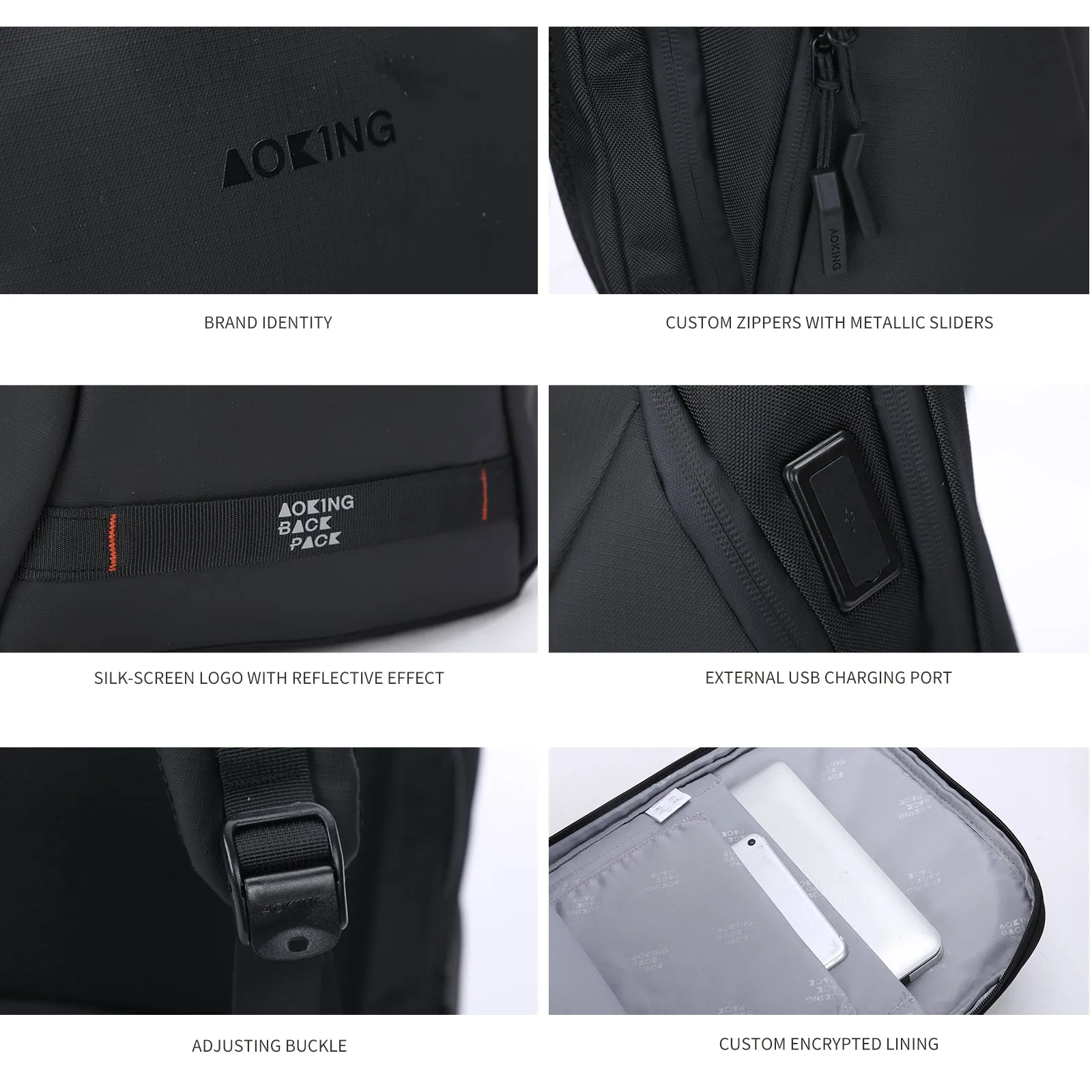Aoking Laptop Business Office Backpack Lightweight Backpack SN2259