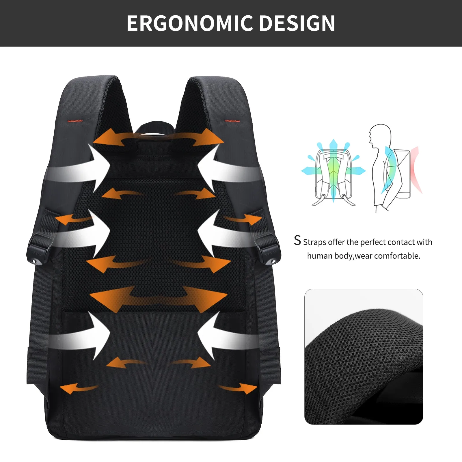 Aoking Laptop Business Office Backpack Lightweight Backpack SN2259