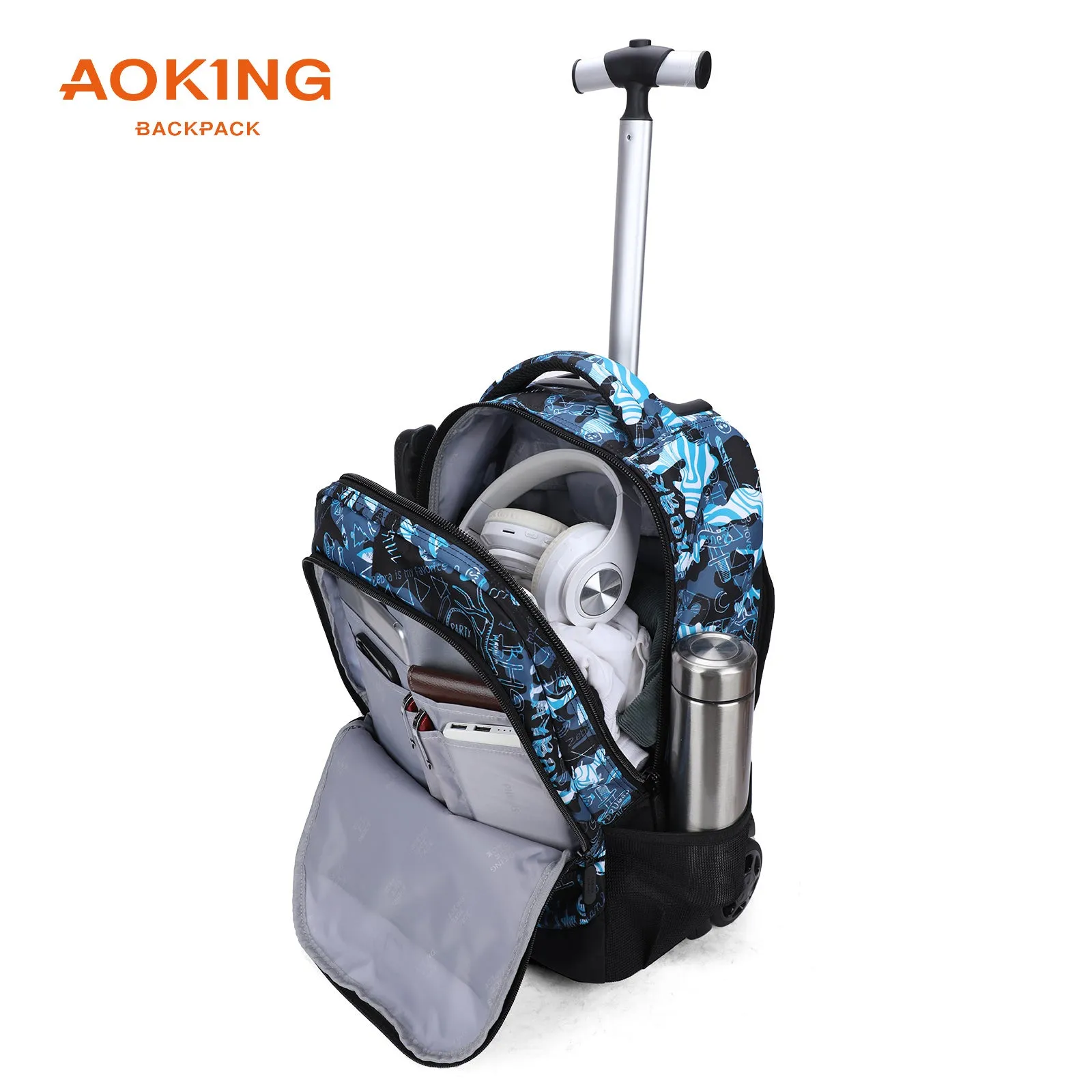 Aoking Various Color Waterproof Trolley Backpack With Wheels XLN3006-15