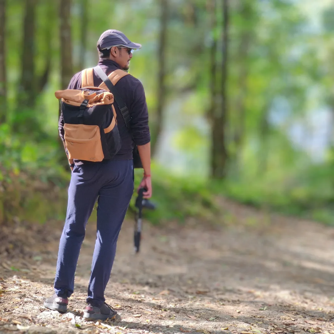 Armadillo Backpack - Charcoal Black - Water Resistant Canvas Flaptop Travel Backpack