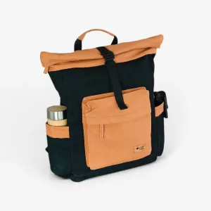 Armadillo Backpack - Charcoal Black - Water Resistant Canvas Flaptop Travel Backpack