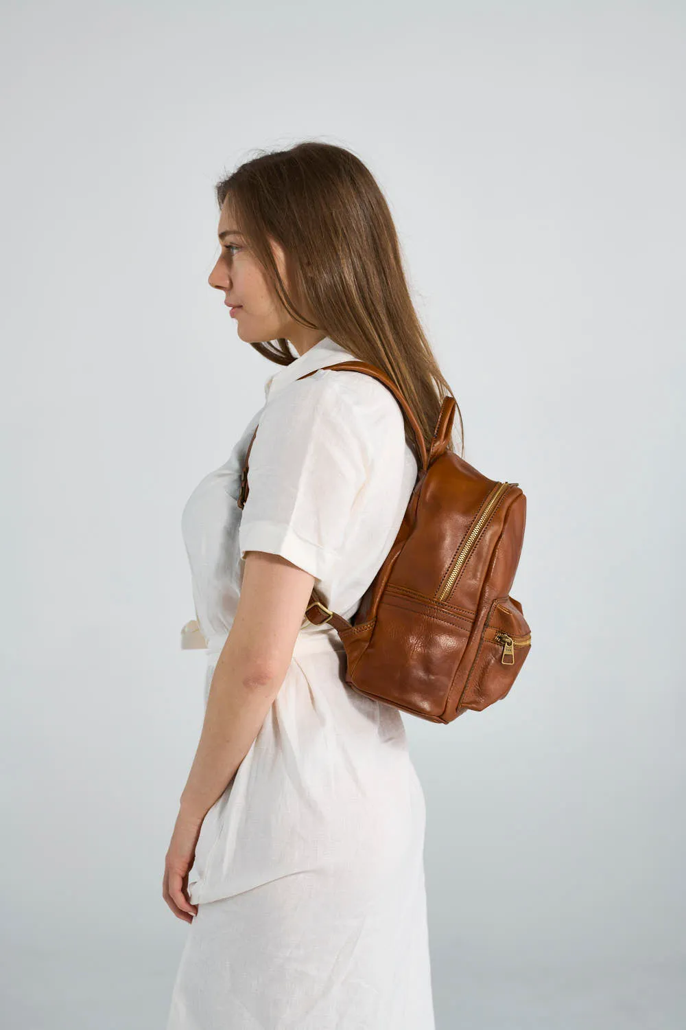 Atelier Small Backpack Cognac