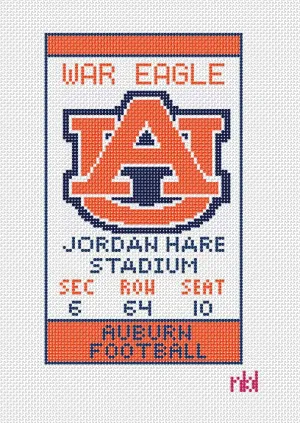Auburn Ticket Mini Flag Canvas