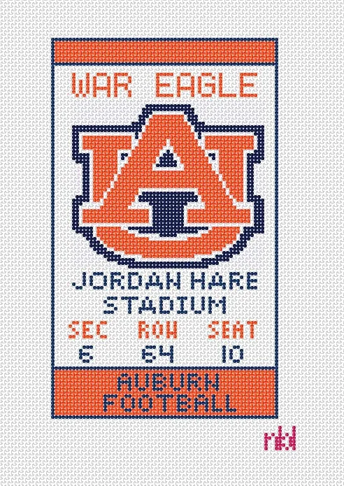 Auburn Ticket Mini Flag Canvas