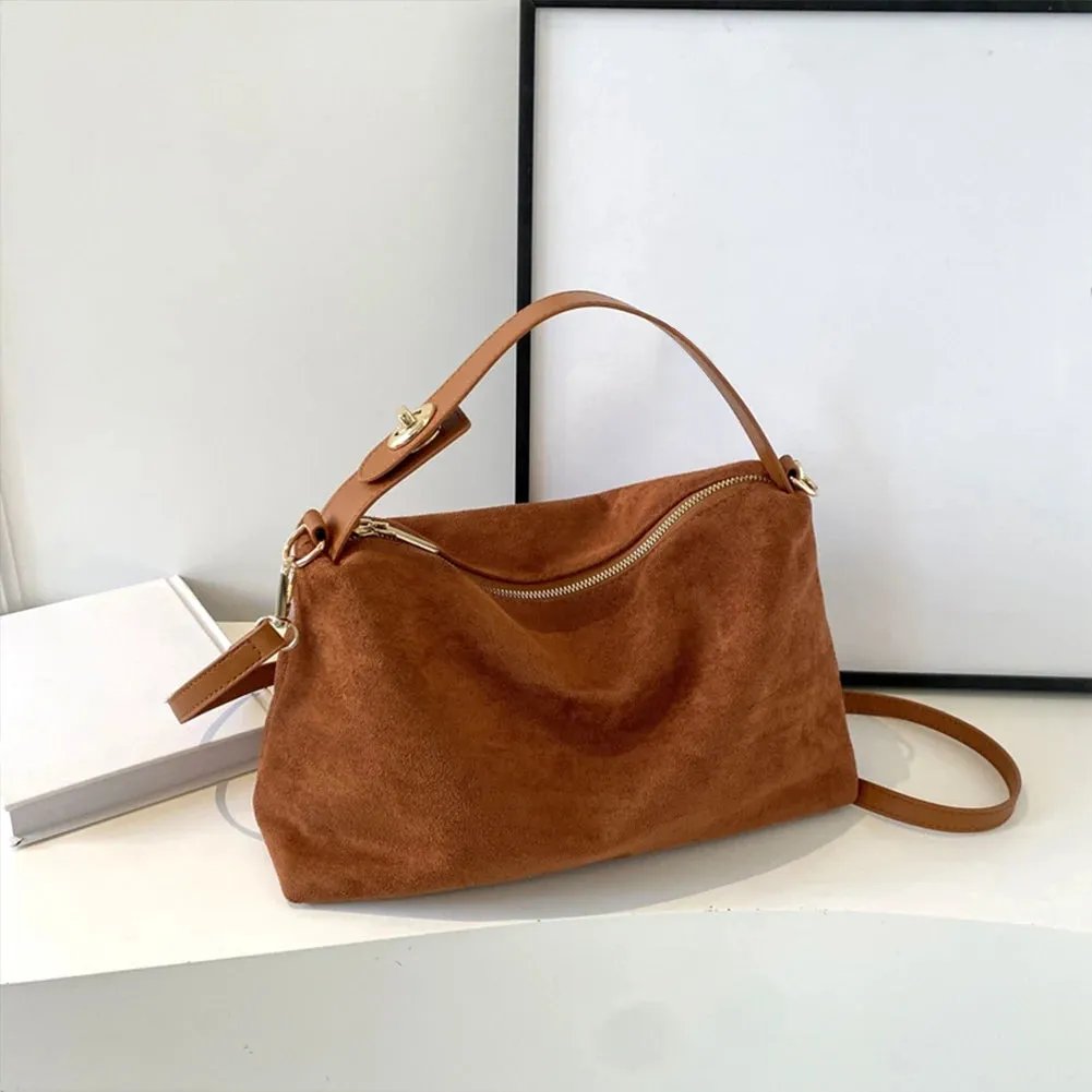 Autumn Winter Matte Suede Cow Leather Handbag