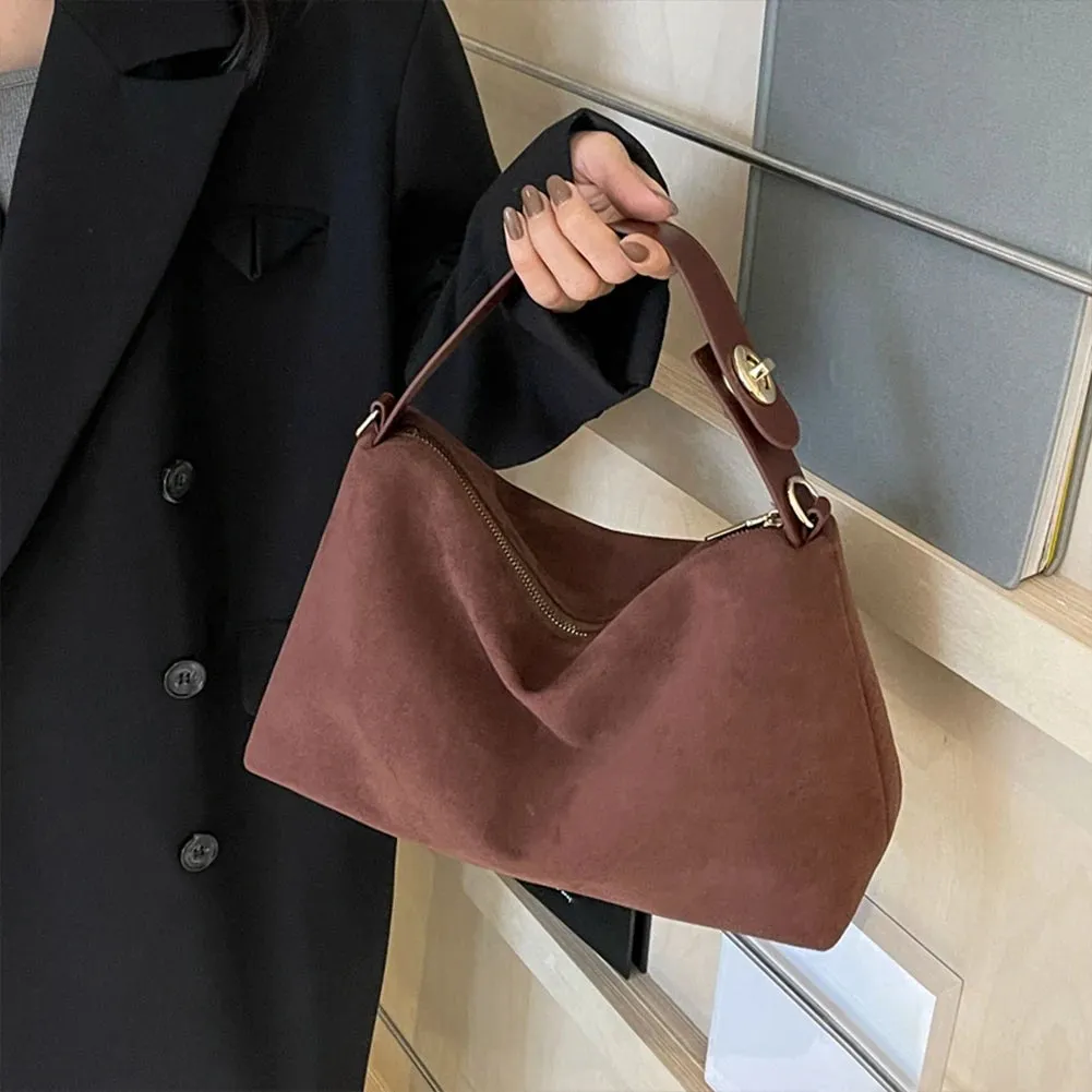 Autumn Winter Matte Suede Cow Leather Handbag