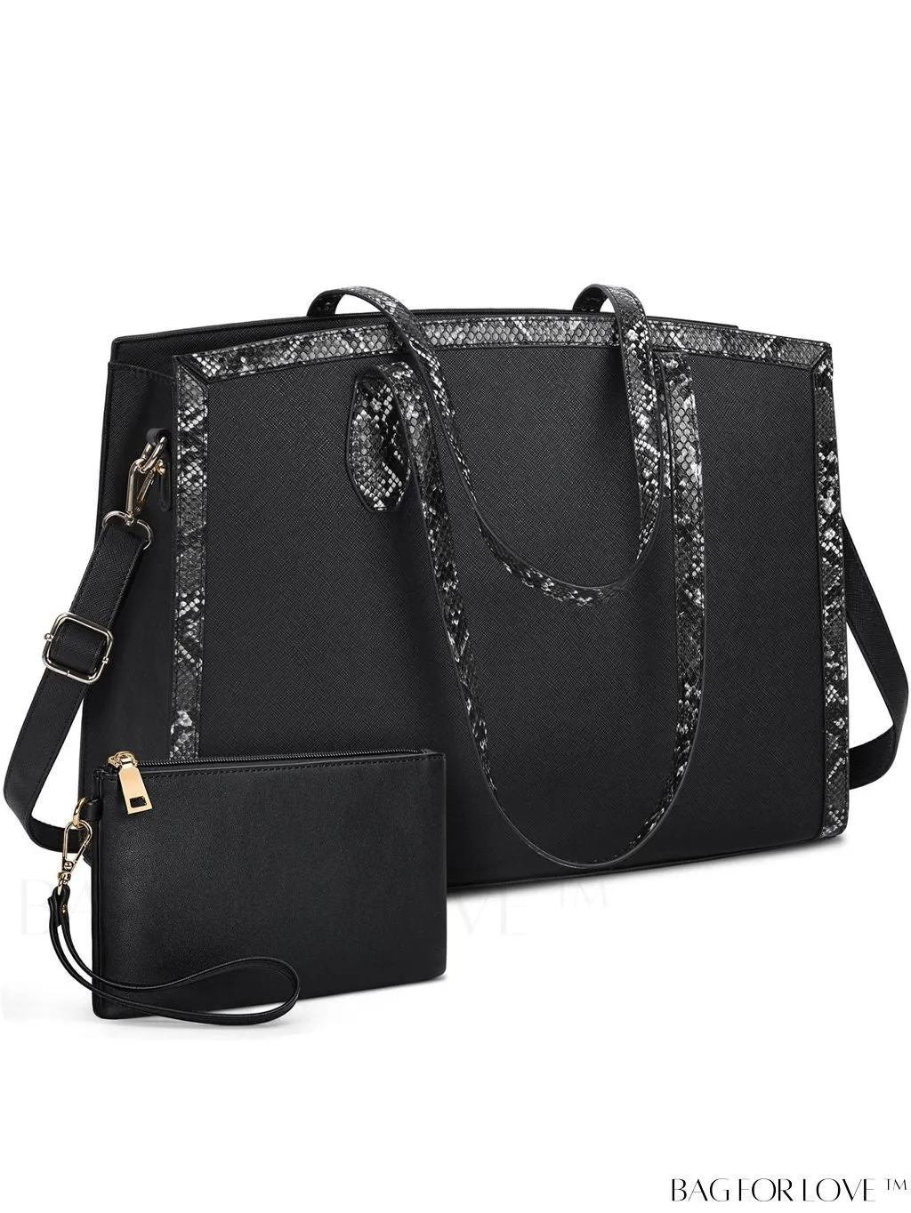 BagForLove - 15.6 Inch Laptop Tote Bags - Stylish Waterproof Briefcase for Women - Office Business Shoulder Bag Set