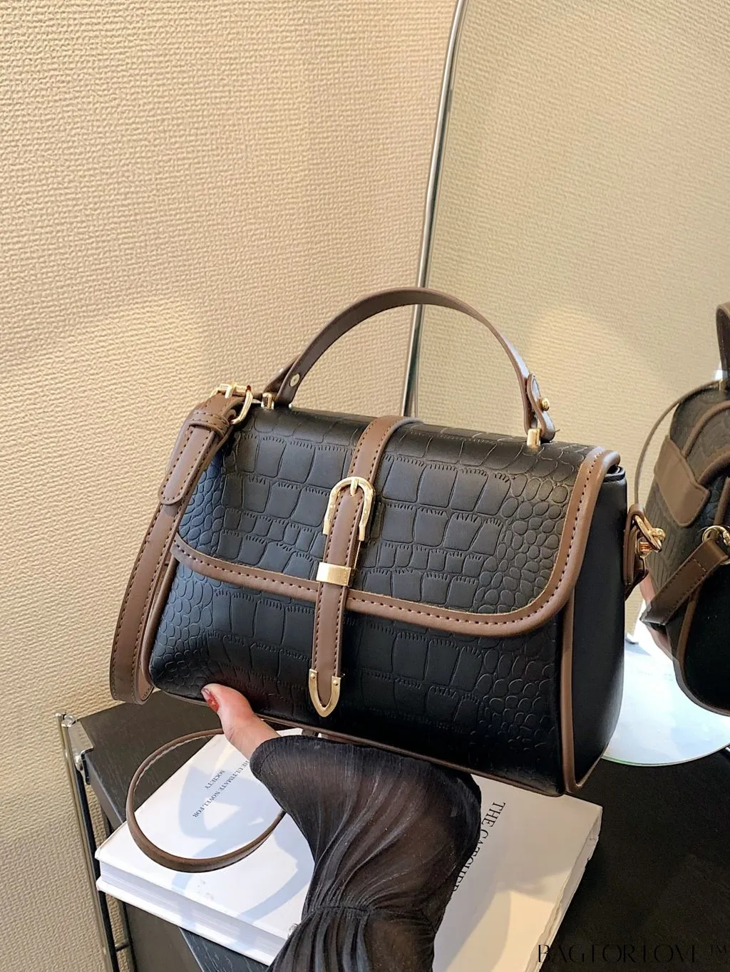 BagForLove - Business Style Womens Stone Texture Tote and Crossbody Bag